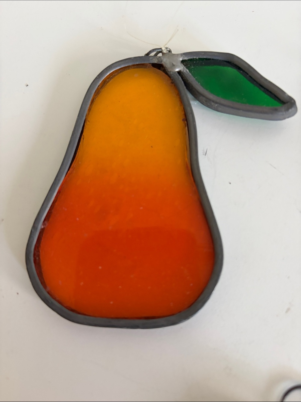 Vintage Stained Glass Fruit & Snail Suncatchers - Orange, Red, Green - Picture 3 of 4